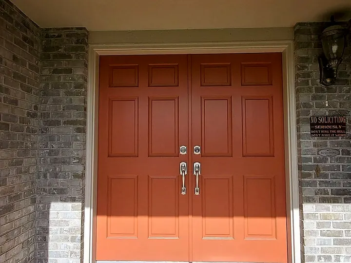 Front door painted by Red Barn Painting