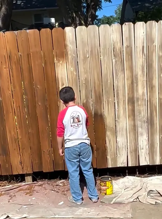 Fence staining by Red Barn Painting
